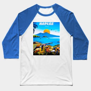 Naples Italy Vintage Travel and Tourism Advertising Print Baseball T-Shirt